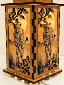 Cheetah Sunset Wooden Night Lamp - Animal Light Home Deco - Image 5