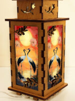 Crane Birds Sunset Wooden Night Lamp, Bird Glowing Light Home Deco - Image 3