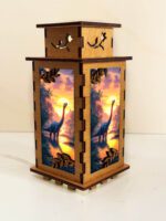 Dinosaur Diplodocus Wooden Night Lamp - Animal Light Home Deco - Image 4