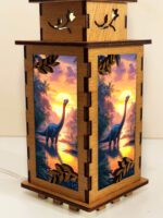 Dinosaur Diplodocus Wooden Night Lamp - Animal Light Home Deco - Image 3
