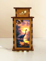 Dinosaur Diplodocus Wooden Night Lamp - Animal Light Home Deco