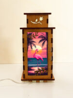 Flamingo Birds Wooden Night Lamp, Bird Glowing Light Home Decor