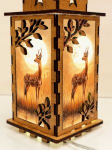 Gazelle Sunset Wooden Night Lamp - Animal Light Home Deco - Image 5