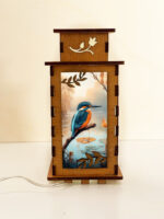 Kingfisher Bird Wooden Night Lamp, Bird Glowing Light Home Deco