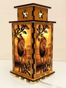 Lion Sunset Wooden Night Lamp - Animal Light Home Deco - Image 4