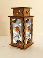 Robin Bird Wooden Night Lamp, Animal Glowing Light Home Deco - Image 5