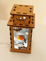 Robin Bird Wooden Night Lamp, Animal Glowing Light Home Deco - Image 4