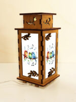 Singing Birds Wooden Night Lamp, Bird Glowing Light Home Deco - Image 3