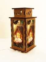 Sleeping Bunny Wooden Night Lamp - Animal Light Home Deco - Image 4