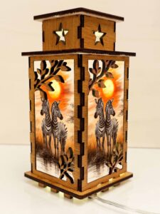 Zebra Sunset Wooden Night Lamp - Animal Light Home Deco - Image 5